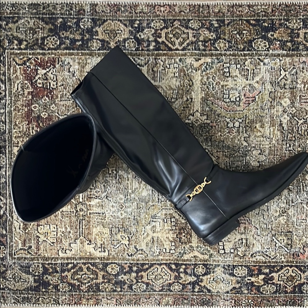 Sam Edelman Black Knee-High Leather Boots